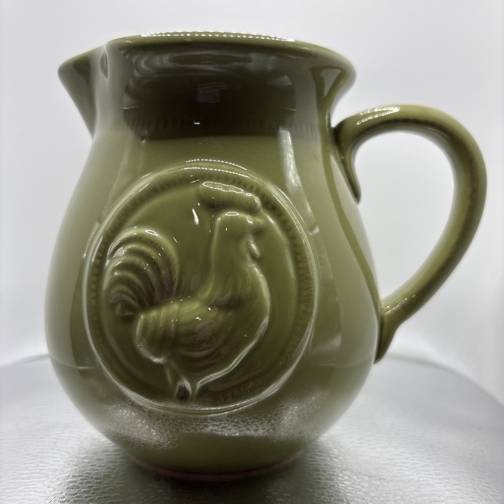 Vintage Home Essentials & Beyond Medallion Collection ROOSTER PITCHER OliveGreen